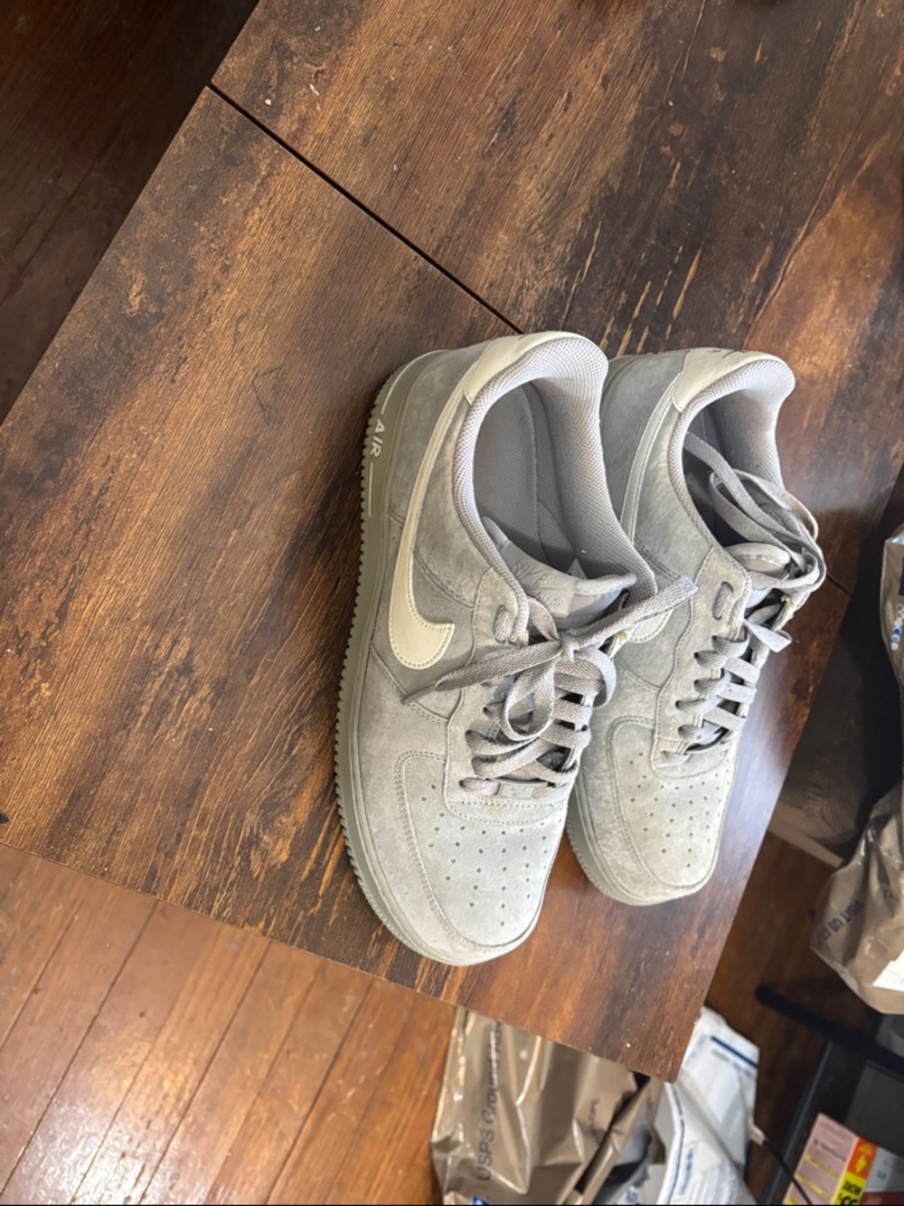 Nike Gray Suede Air Force 1 Sneakers